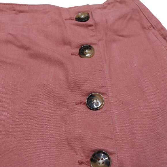 Topshop Asymmetrical Button Skirt With Pockets in Dusty Rose, size Small - Picture 3 of 11